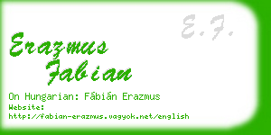 erazmus fabian business card