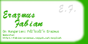 erazmus fabian business card